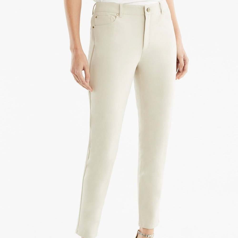 JNY Lexington Skinny Ankle Jeans Cream Sz 12